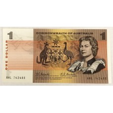 AUSTRALIA 1967 . ONE 1 DOLLAR BANKNOTE . COOMBS/RANDALL